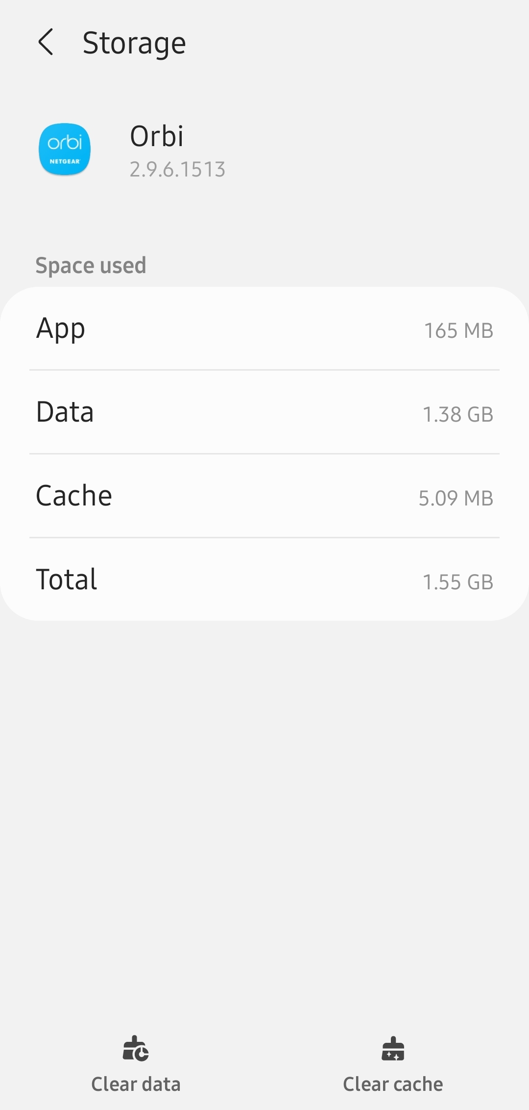 Solved ORBI App takes up too much storage (5+GB ) on Andr... NETGEAR