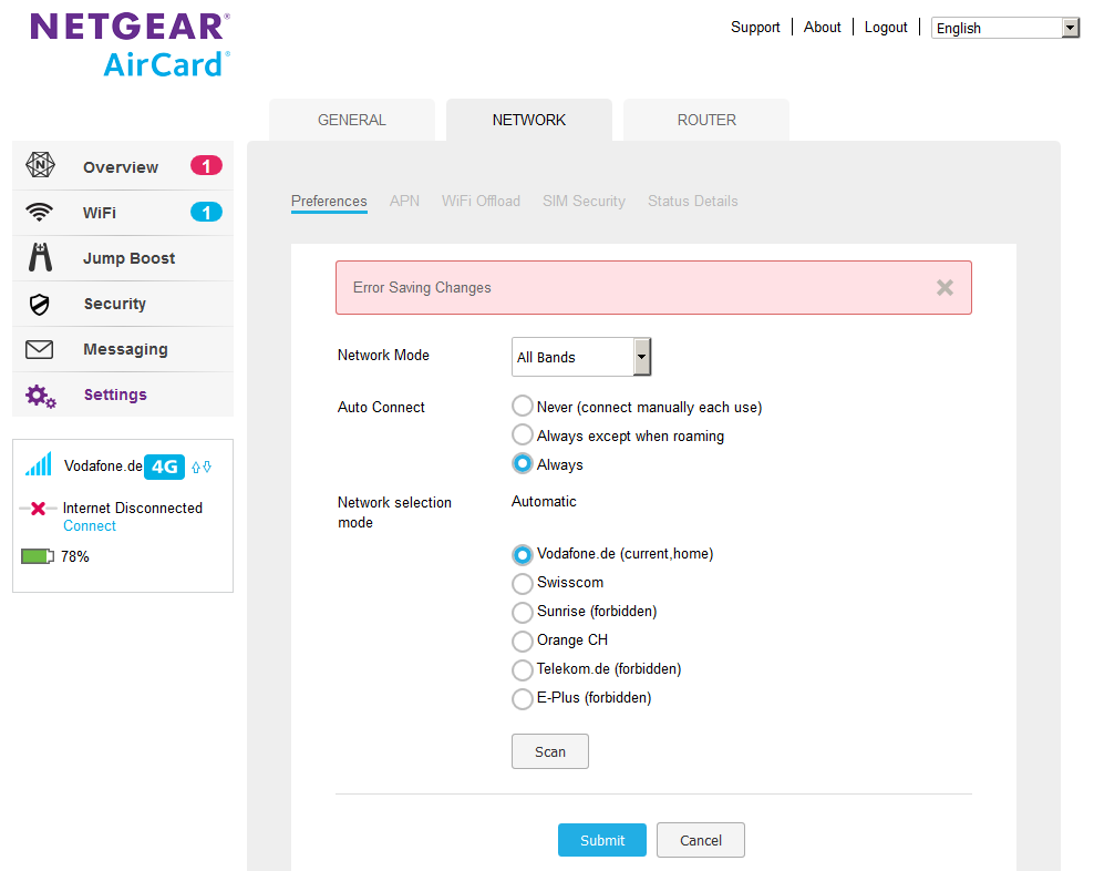 Aircard 810s Bug Manual Network Selection Mode No Netgear