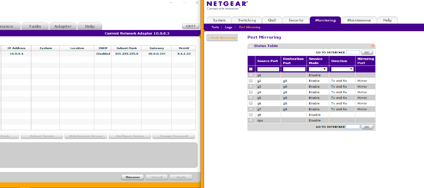 Solved GS108Tv2 Configuring Port Mirroring disconnects sw... NETGEAR