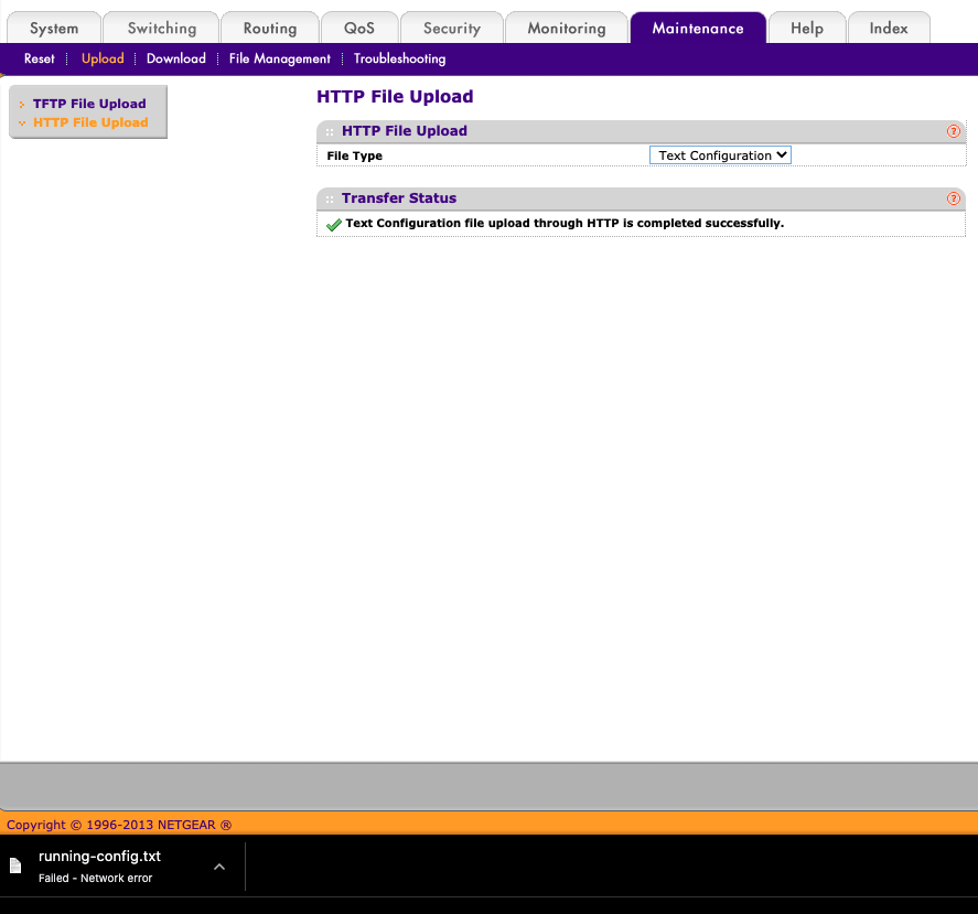Re Cannot Download Config For Gs728tp Netgear Communities