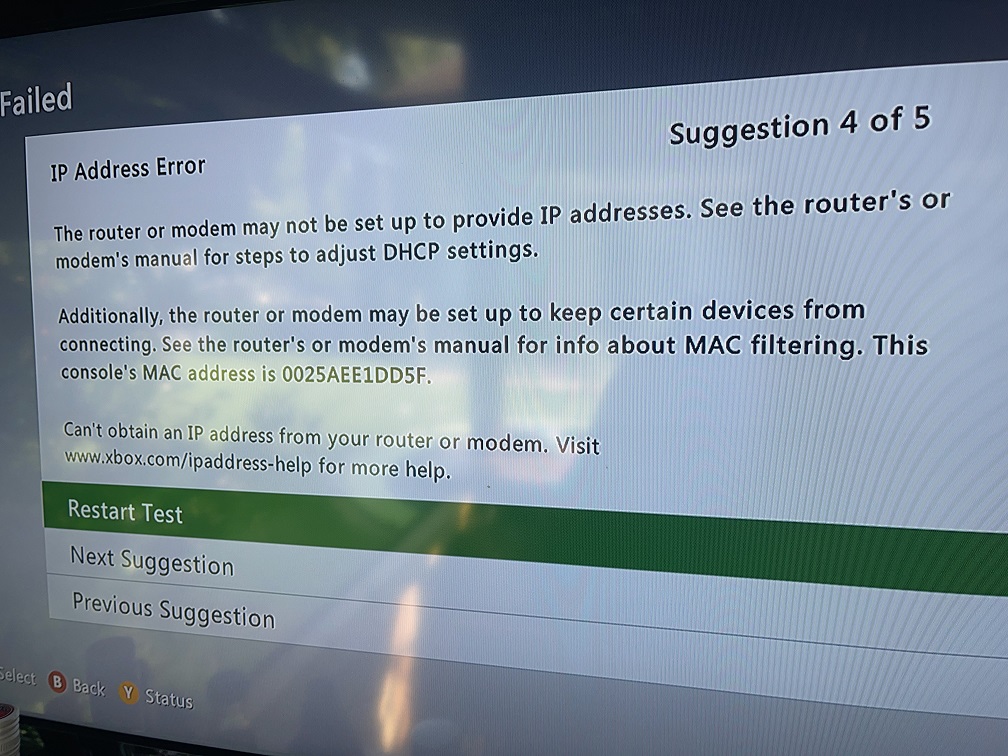 Xbox mac address modem lawpcpe