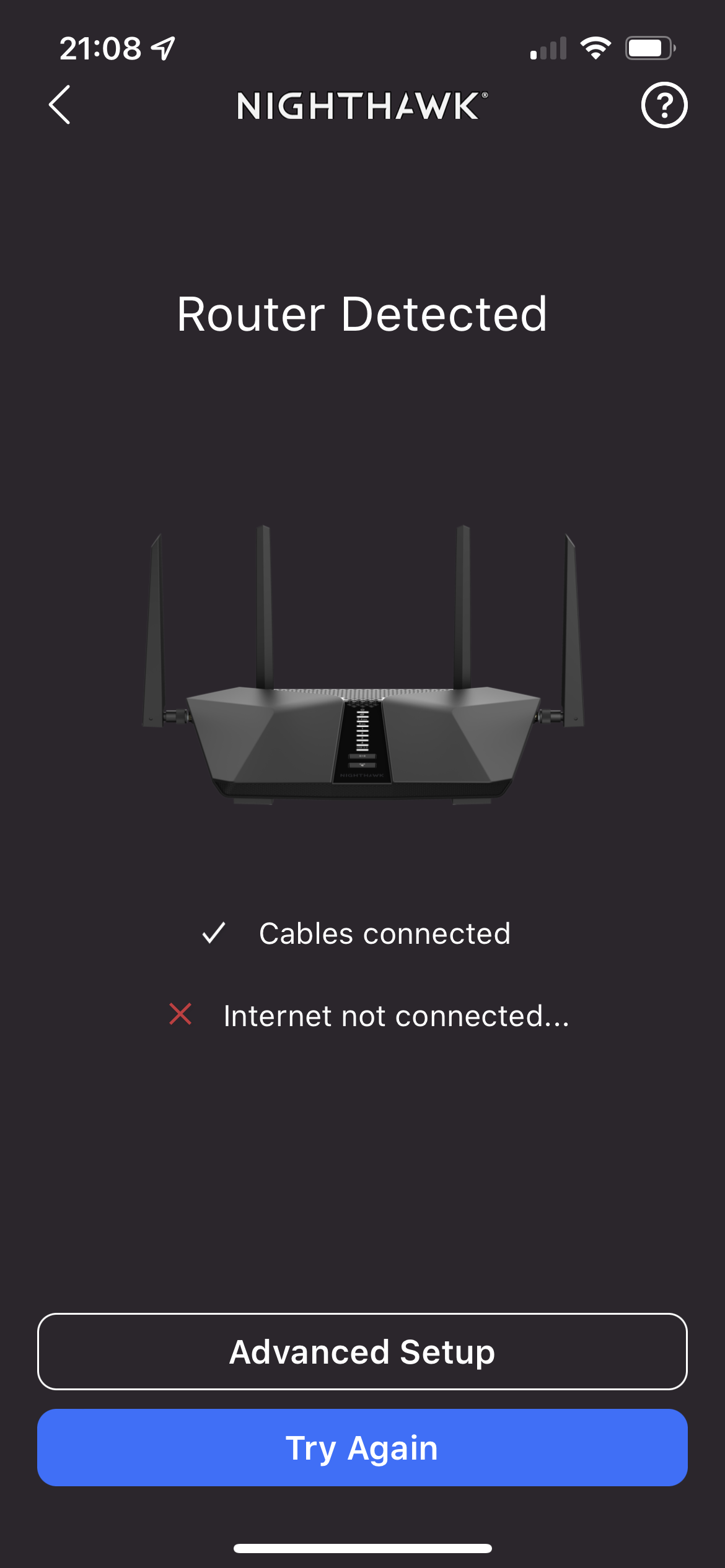Nighthawk rax48 will not send out connect... NETGEAR Communities