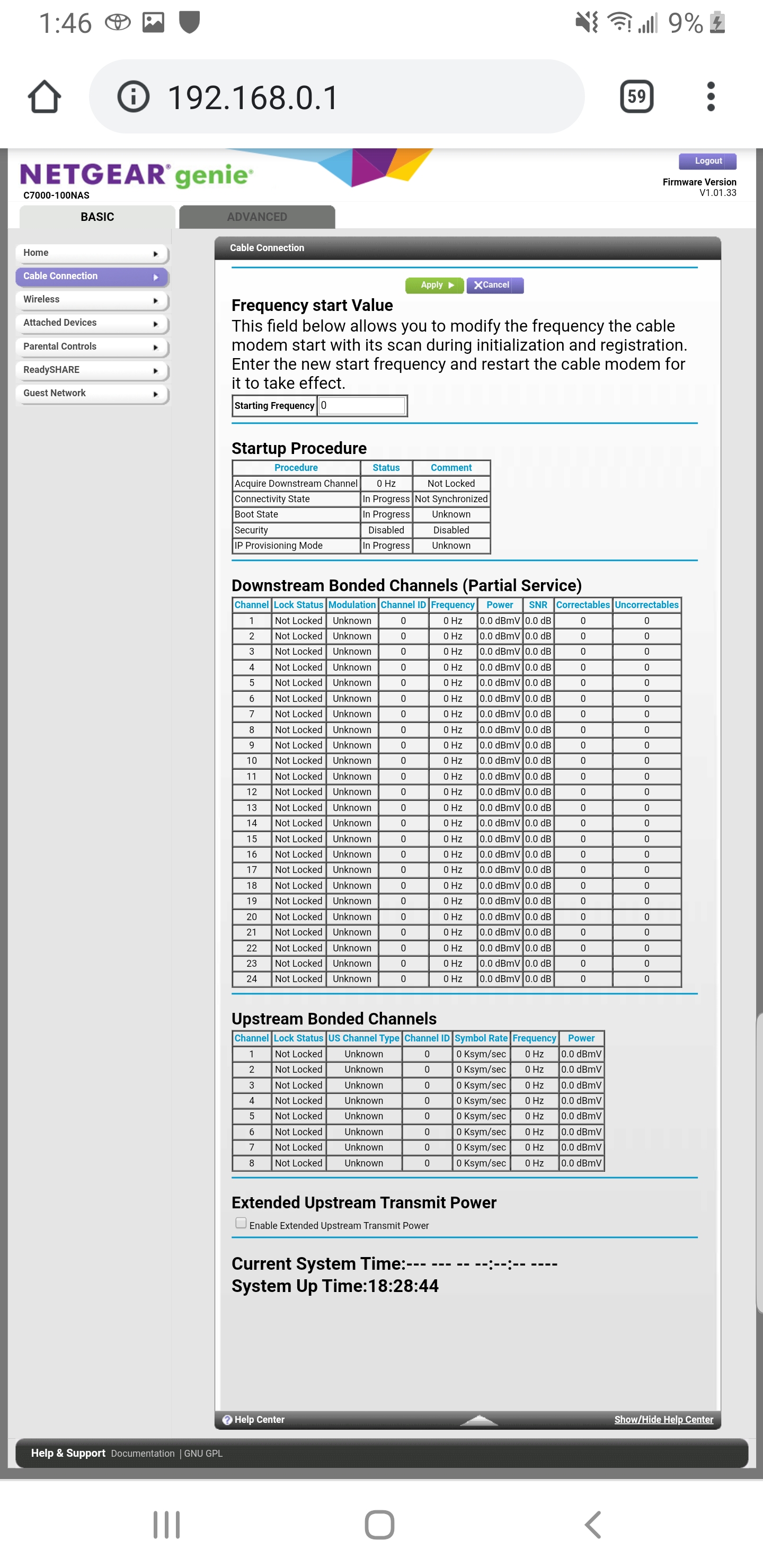 Nighthawk ac 1900 comcast ISP modem offline NETGEAR Communities