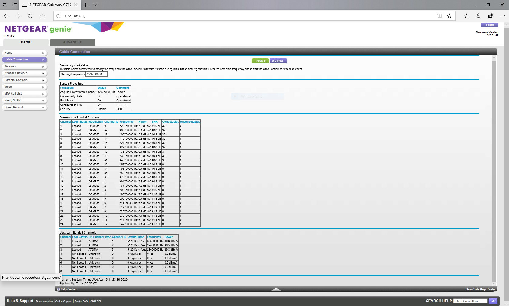 Solved C7100v Firmware V 2 01 42 Internet And Phone Issue Netgear Communities