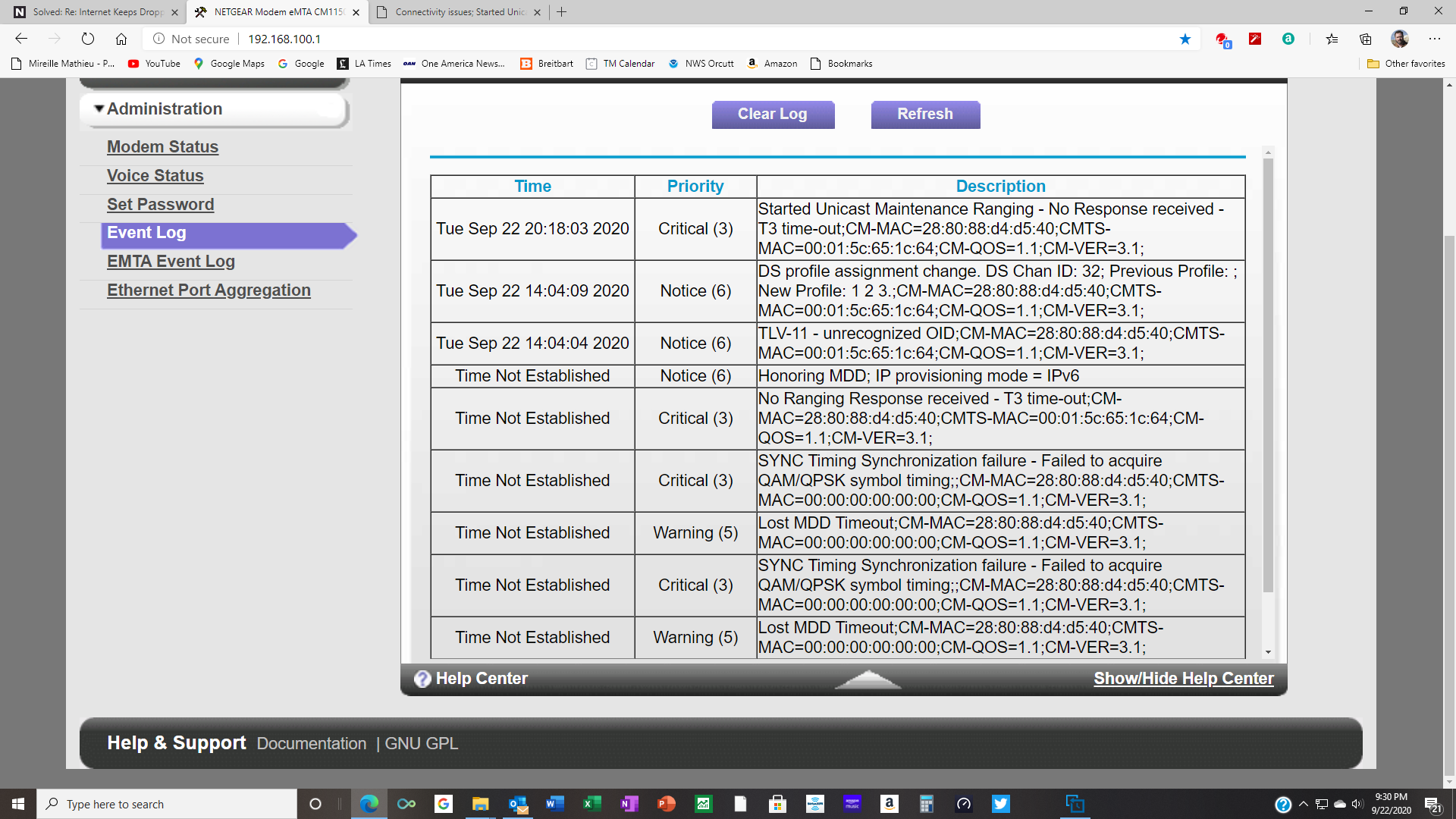 Modem Connection Drop NETGEAR Communities