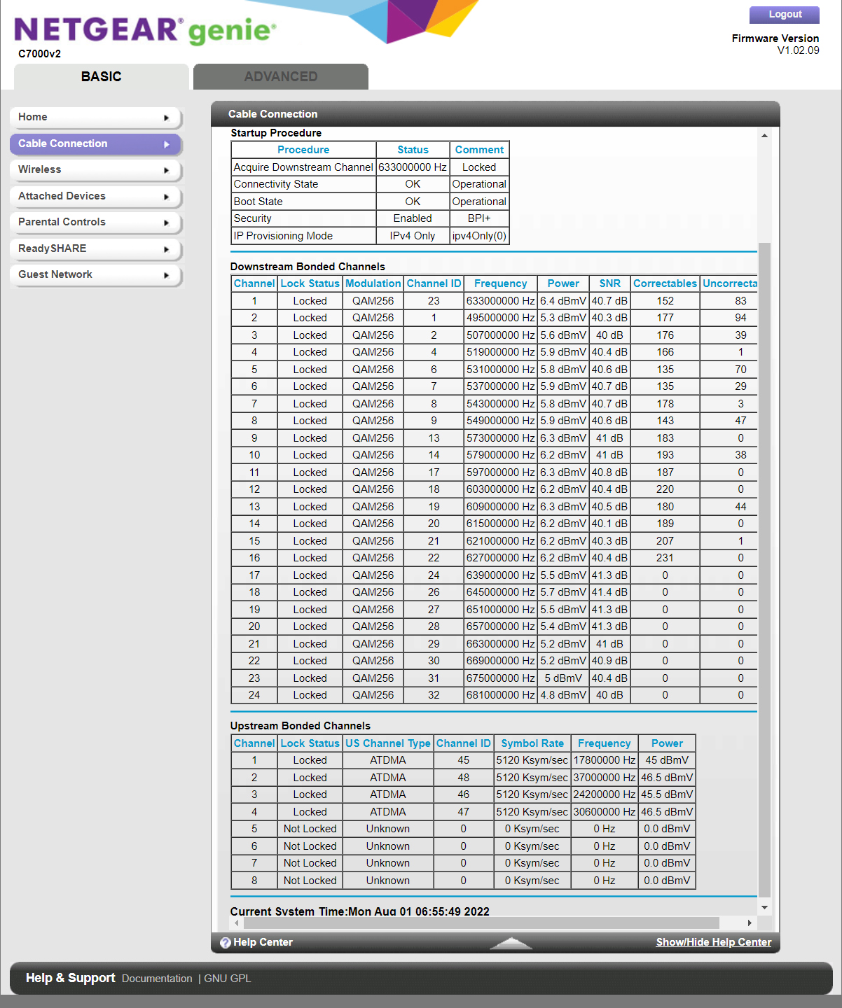 Continuous Amber Upstream light NETGEAR Communities