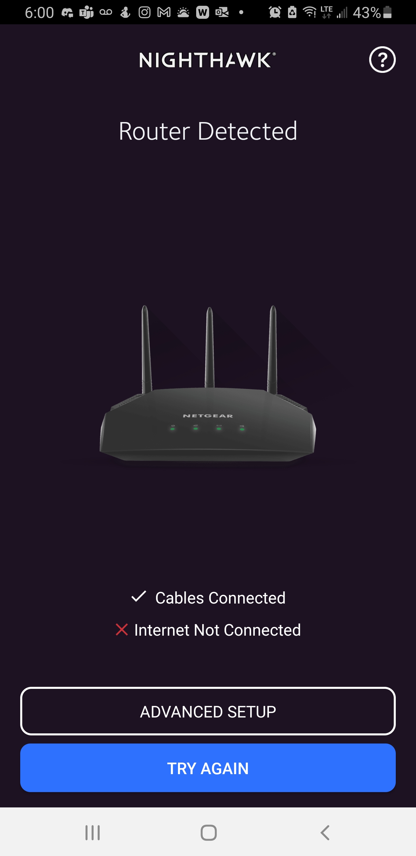Netgear r6350 no internet clearance