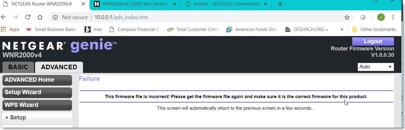 Re Wnr2000v4 Firmware Will Not Update Firmware Netgear Communities