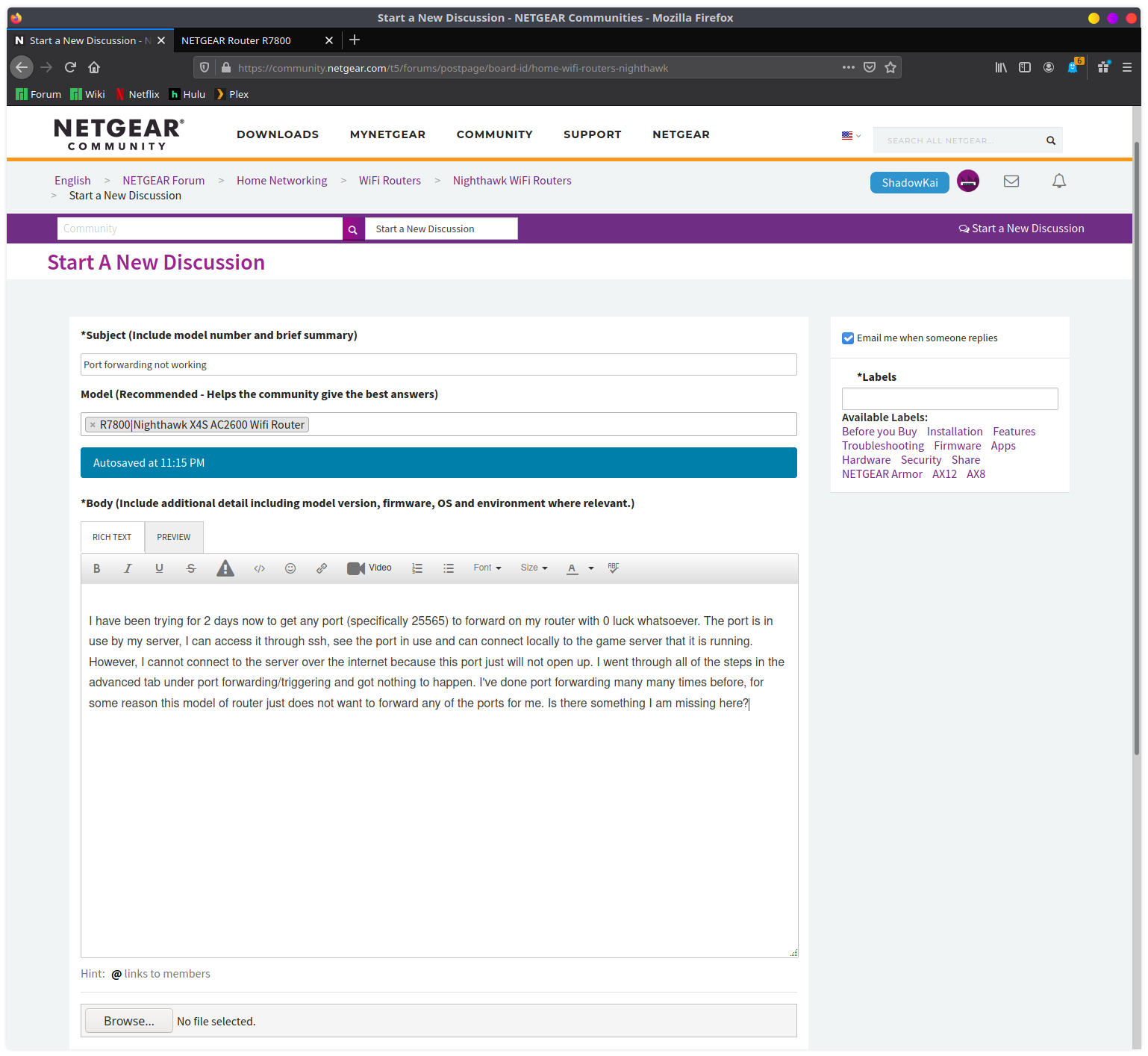 Solved Port forwarding not working NETGEAR Communities