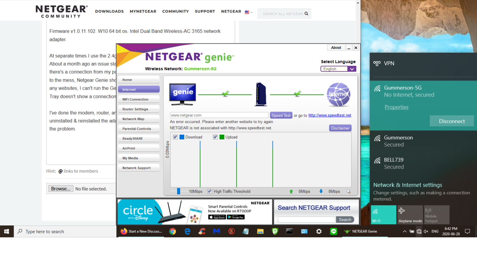Solved No Internet Connection Using Wifi 5g Network Netgear Communities
