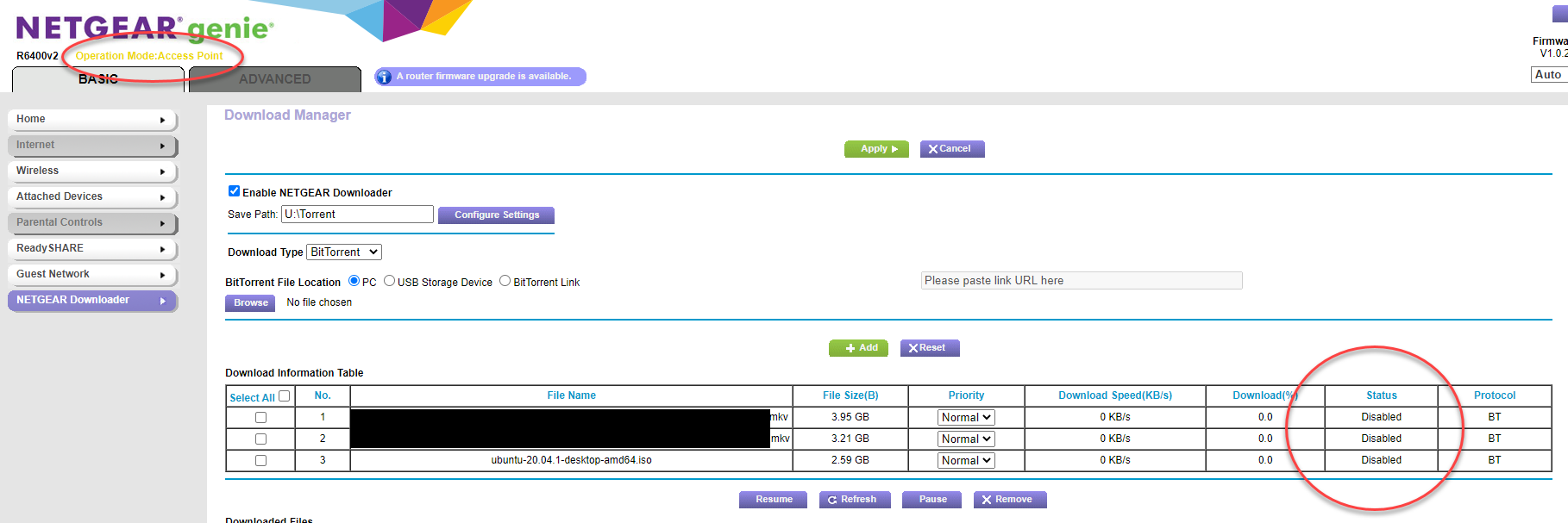 Unable To Use Download Manager When Netgear R6400v Netgear Communities