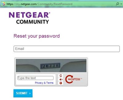 Reset Your MyNETGEAR Password