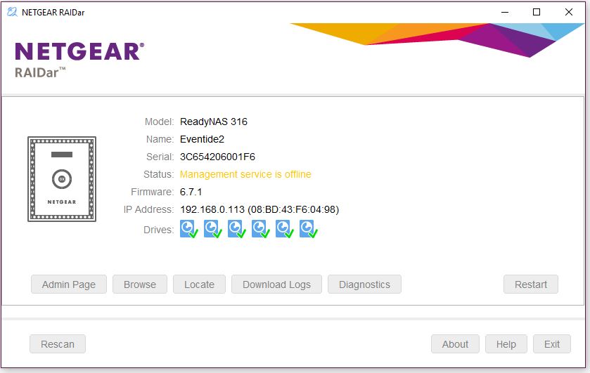 ReanyNAS Retry startup 98%  RAIDar Screen.JPG