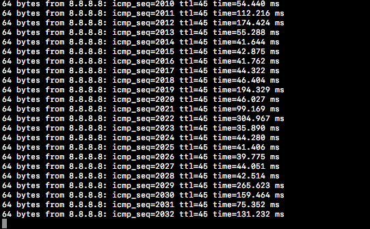 Wildly varying ping times to internet site