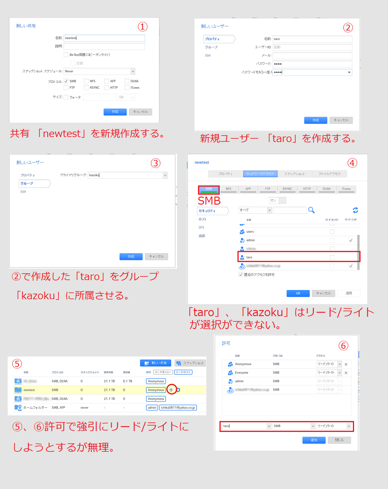 解決済み ユーザーもしくはグループで権限でリード ライトが設定できない Netgear Communities