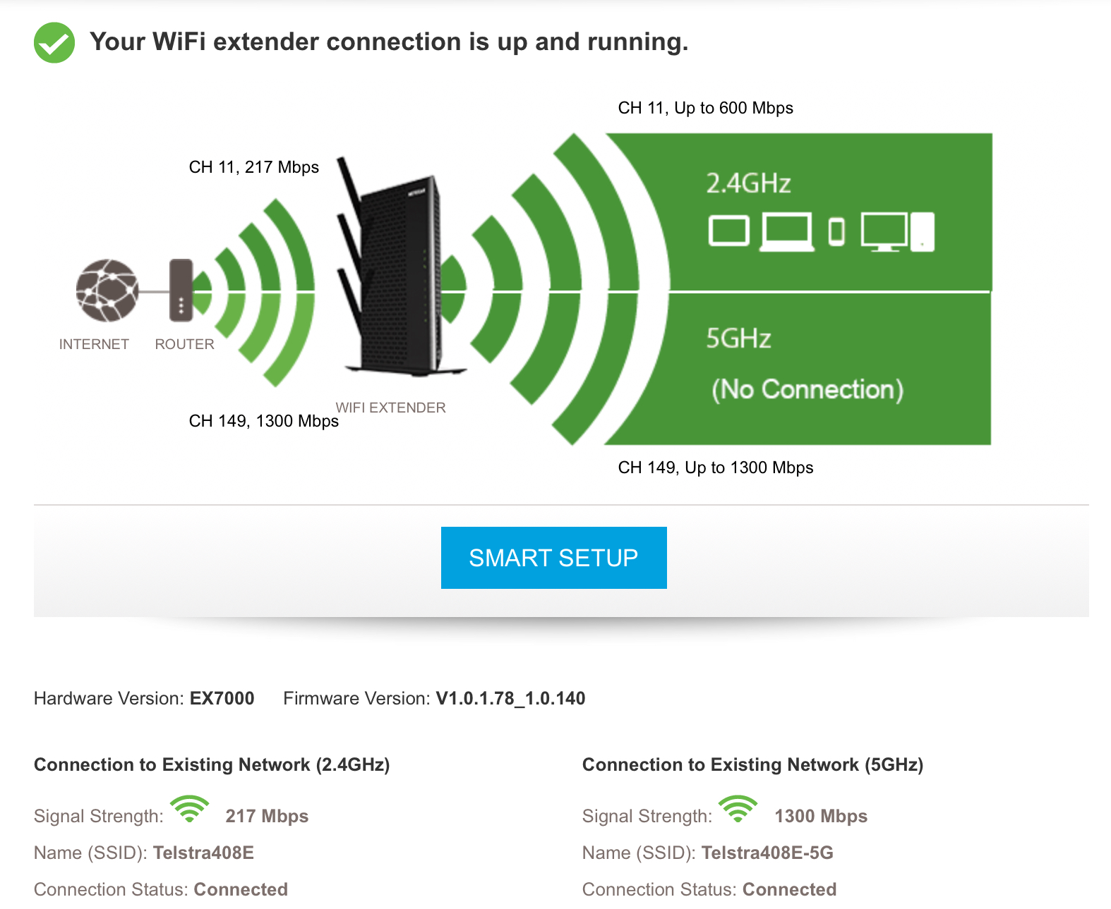 Solved: EX7000 Range Extender will not connect to the inte... - NETGEAR  Communities