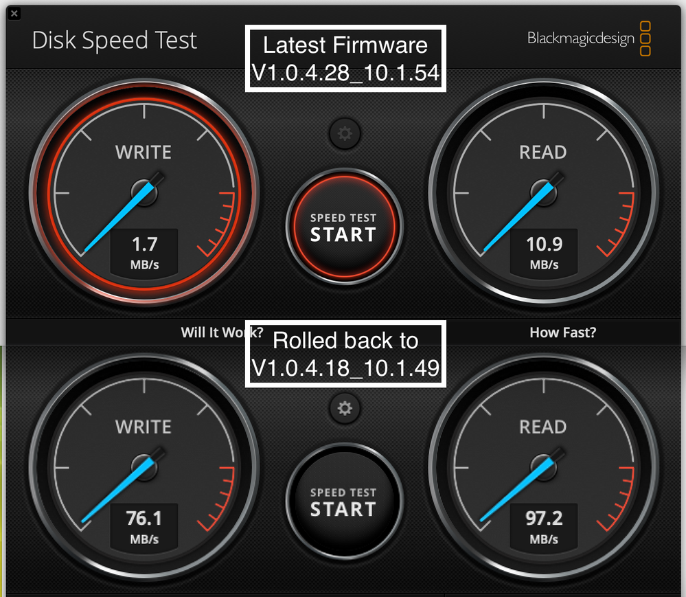 NAS speeds over Wifi on Different firmware