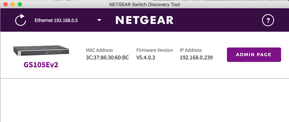 Solved: GS105Ev2 does not DHCP or display web admin page - NETGEAR  Communities