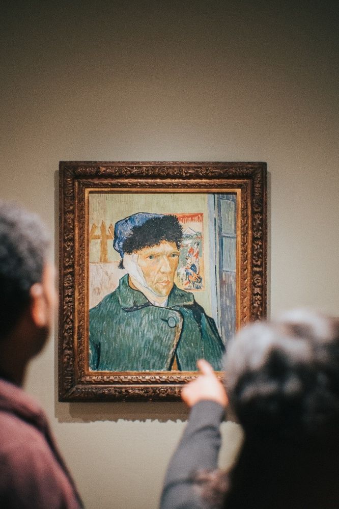 Visitors at the Van Gogh Museum in Amsterdam