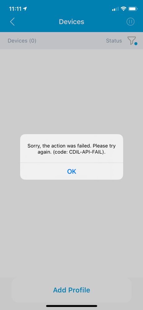 Orbi App Error