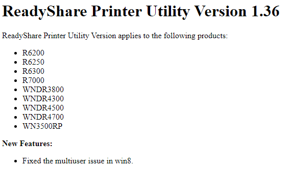 Netgear ReadySHARE Printer Utility Release Notes.png
