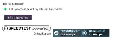 Speedtest done from the QOS router screen