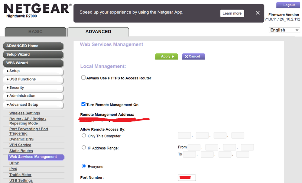Re: Remote Management missing in R7000 after upgra... - NETGEAR Communities