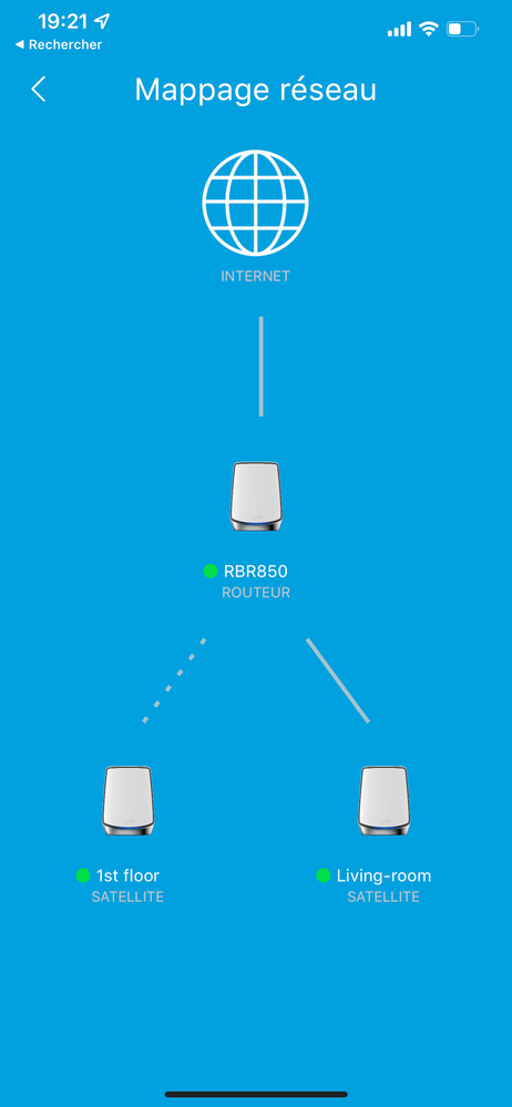 Orbi app, I can see Living room