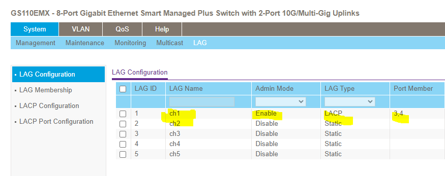 Solved: Synology DS224 NAS and GS110EMX LACP mode not work - NETGEAR  Communities