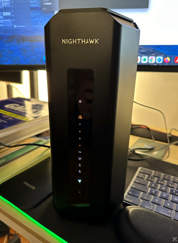 Router with flashing lights