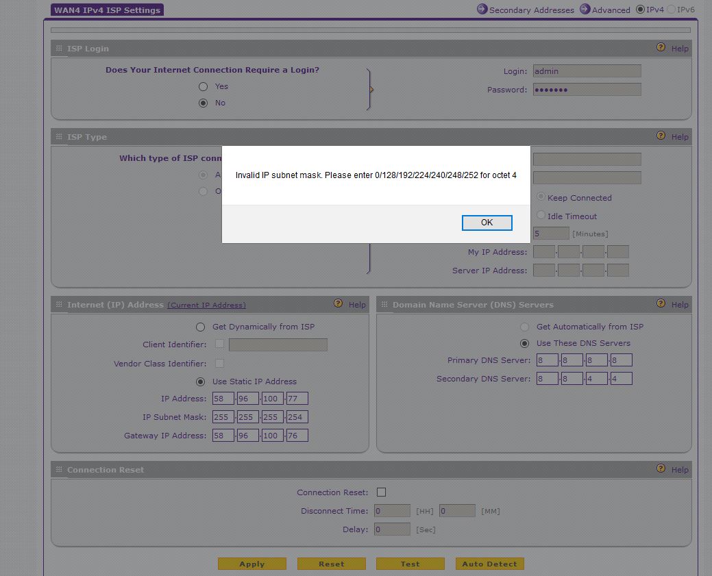 Solved: I can not add /31 subnet mask 255.255.255.254 in W... - NETGEAR  Communities