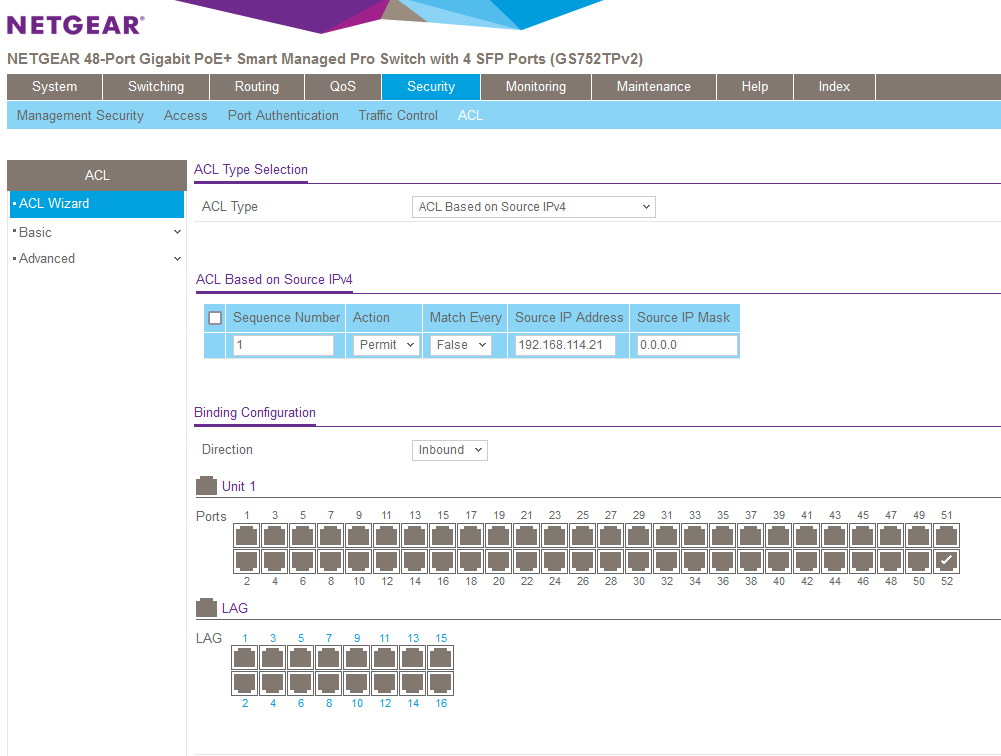 Create simple IPv4 based ACL | NETGEAR Communities