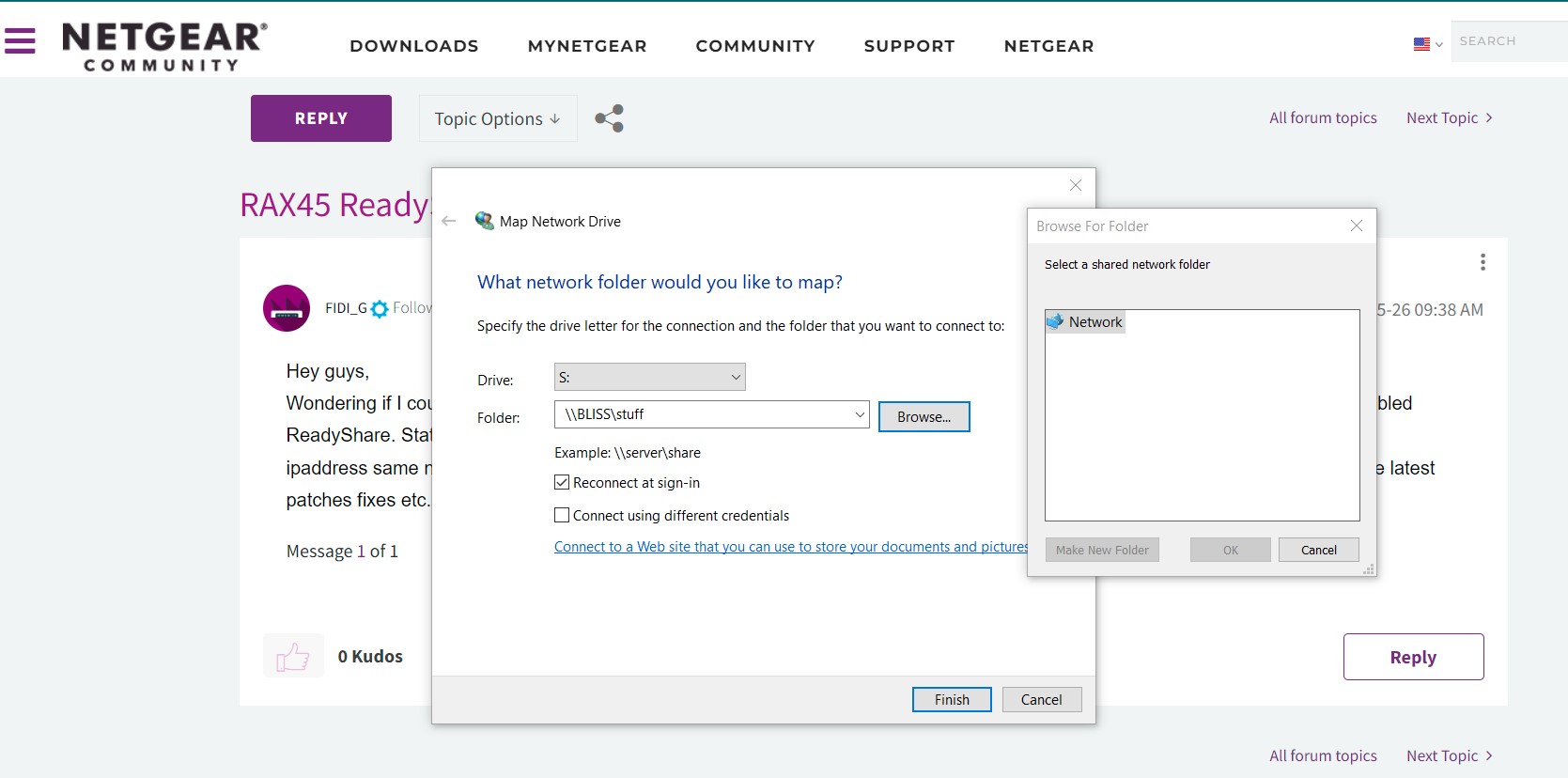RAX45 ReadySHARE not working | NETGEAR Communities
