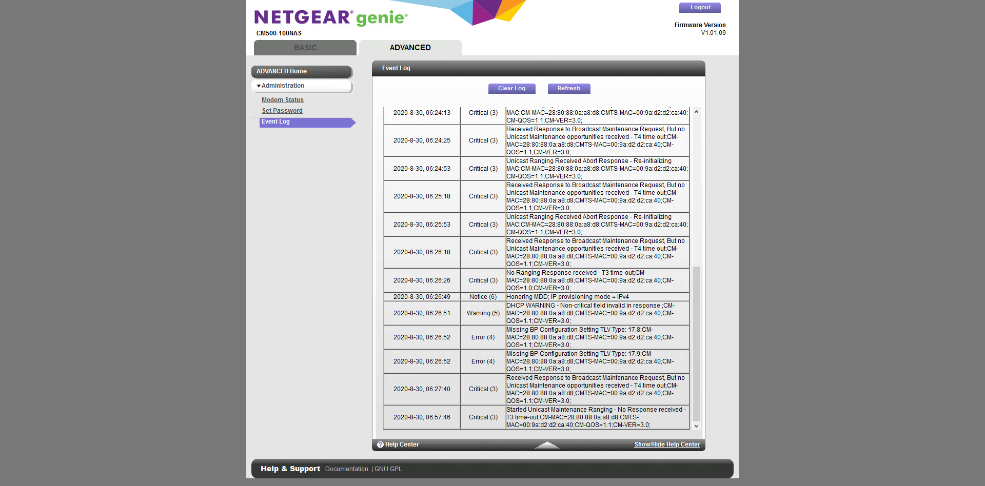 cm500 modem downstream light blinking green have internet | NETGEAR ...