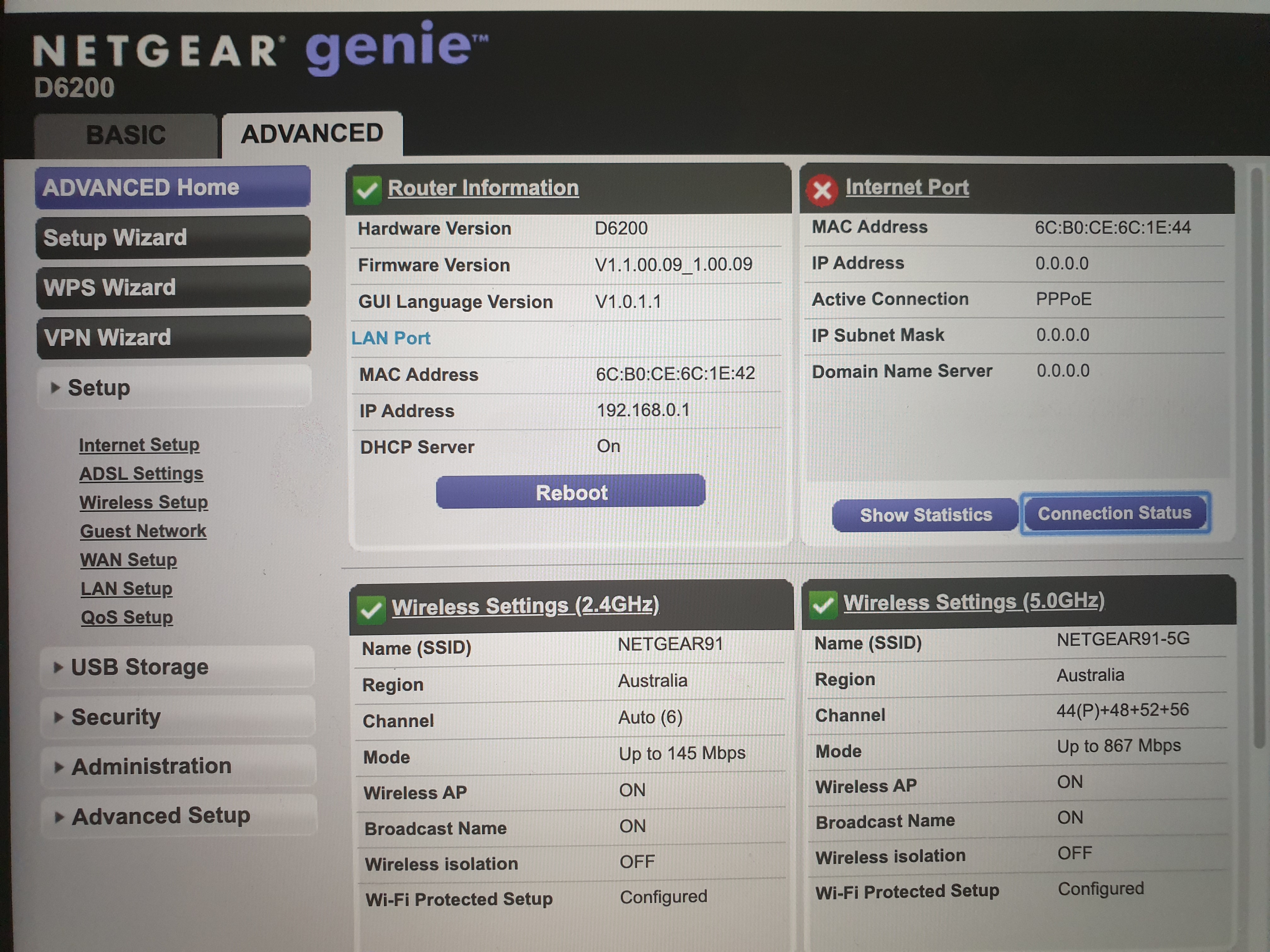 Trying to configure D6200 modem router for iinet NBN | NETGEAR Communities
