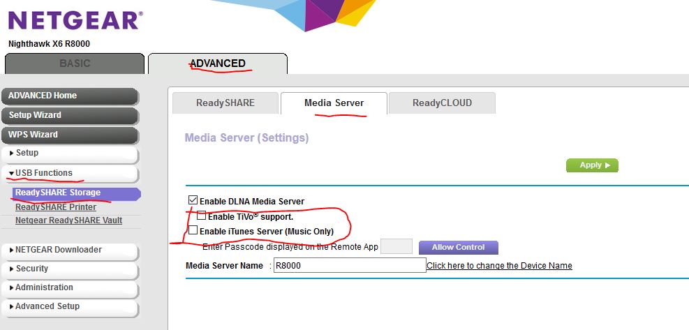 R7000 DLNA Enable Option | NETGEAR Communities