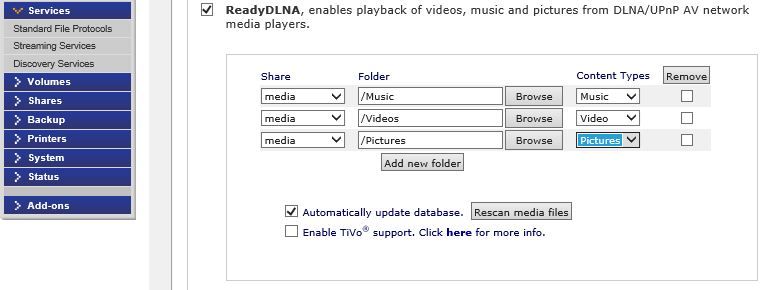 ReadyDLNA Select Content folders in OS6 | NETGEAR Communities