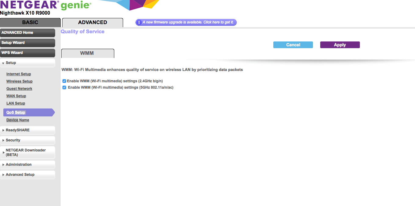 R9000 qos settings are missing. | NETGEAR Communities
