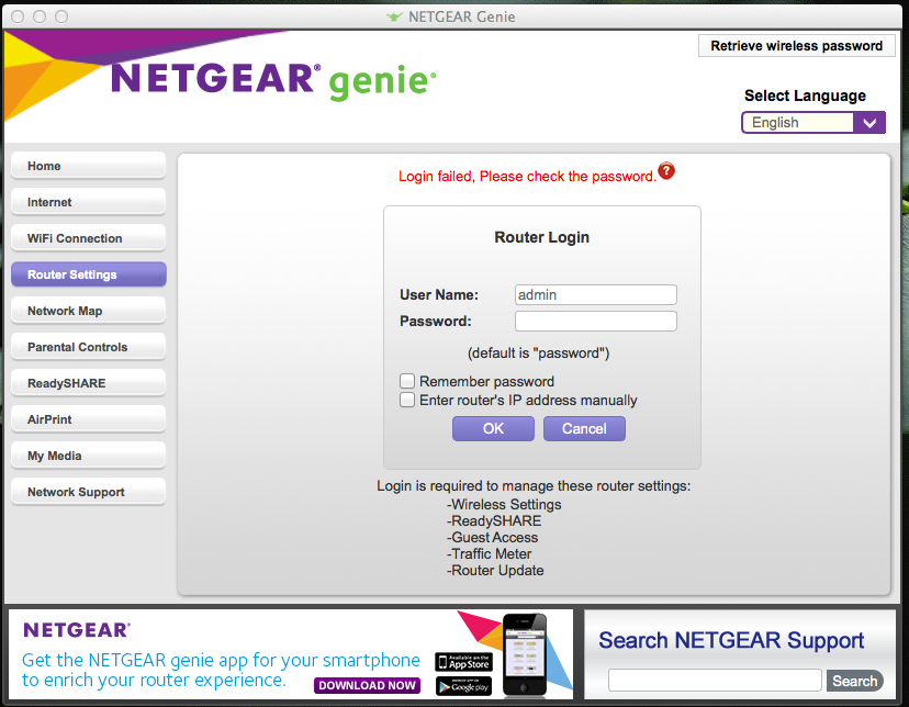 Password retrieval for Netgear Genie App. | NETGEAR Communities