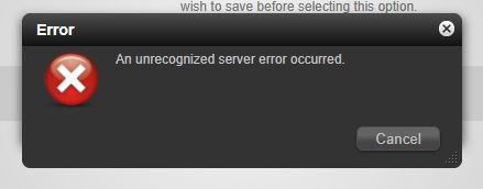 ReadyNAS - Unrecognized Server Error.png