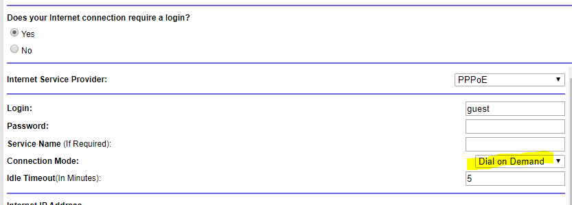 Netgear Router Authentication - Connection Mode Dial on Demand and Idel Timeout.PNG