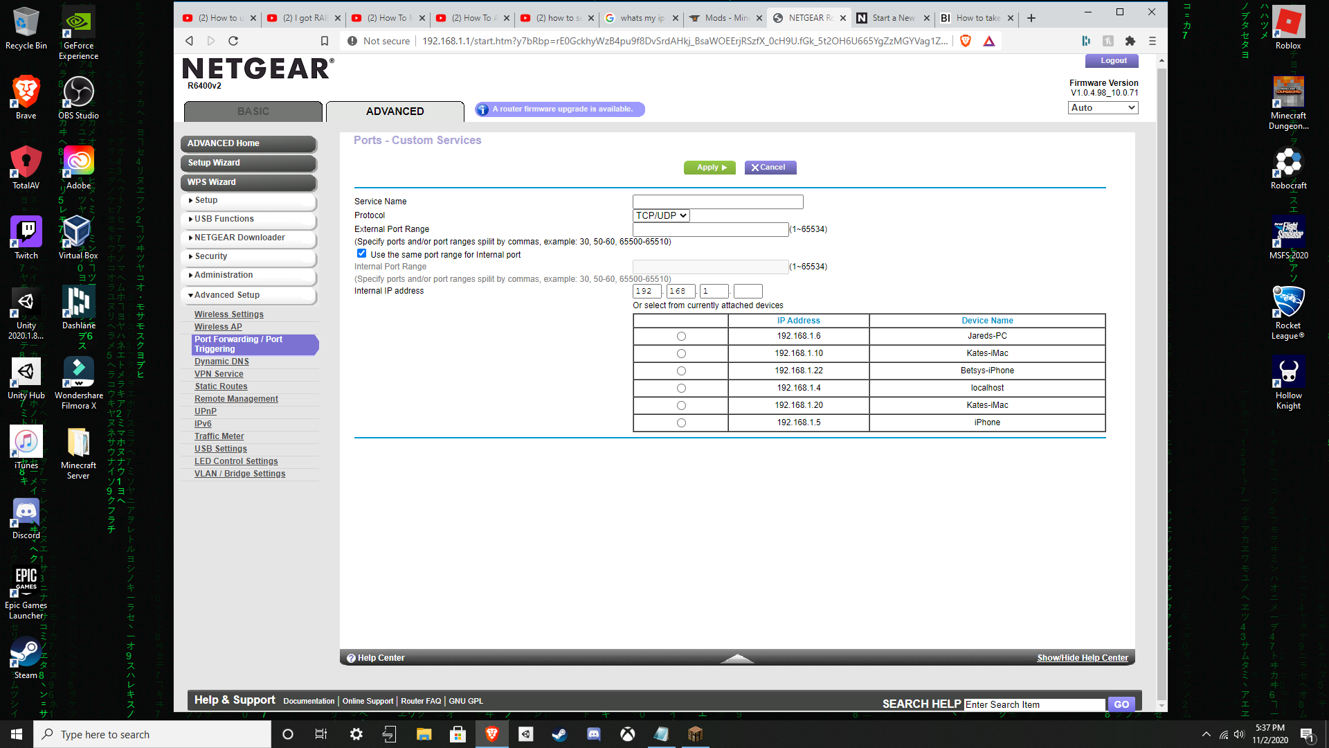 Port forwarding on R6400v2 | NETGEAR Communities