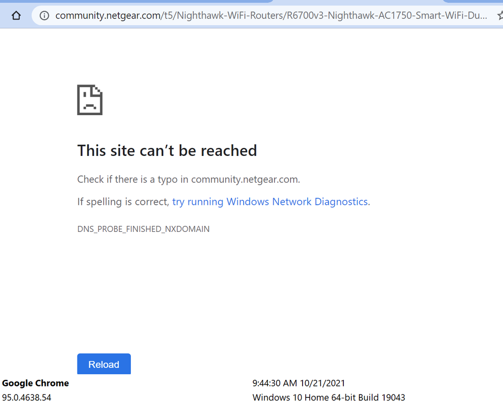Router, Netgear Nighthawk AC1750 Smart WiFi Model R6700v3, This Site Cant Be Reached Message.png