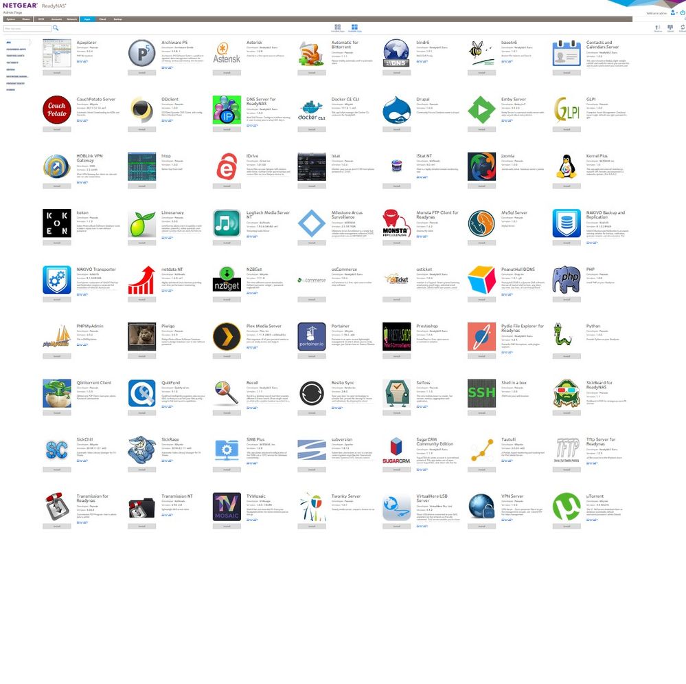 ReadNAS 0S6 UI  -  Available Apps