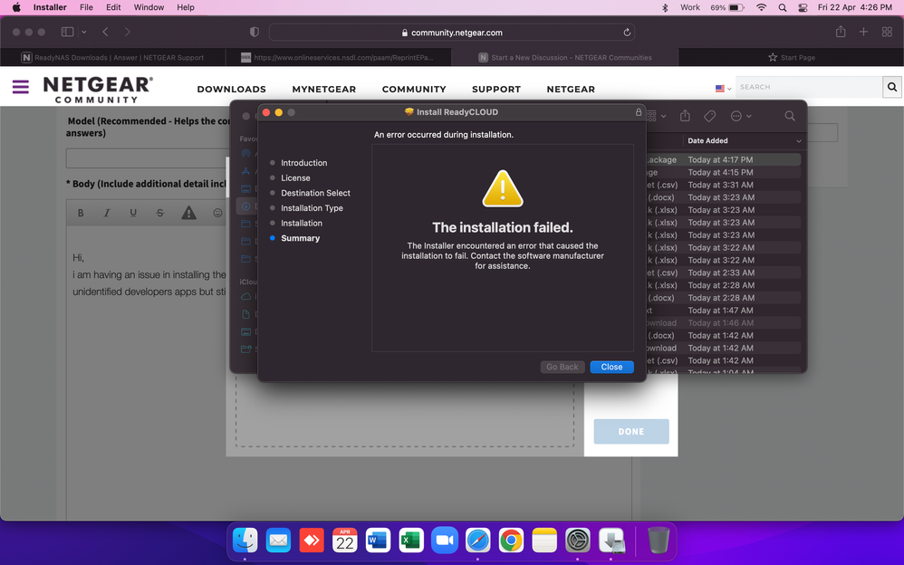 not installing