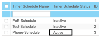 The Timer Schedule is active