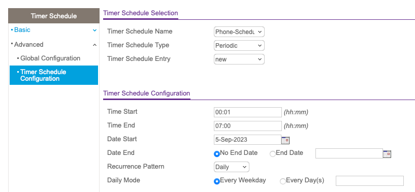 Add a periodic Schedule to the Timer Schedule