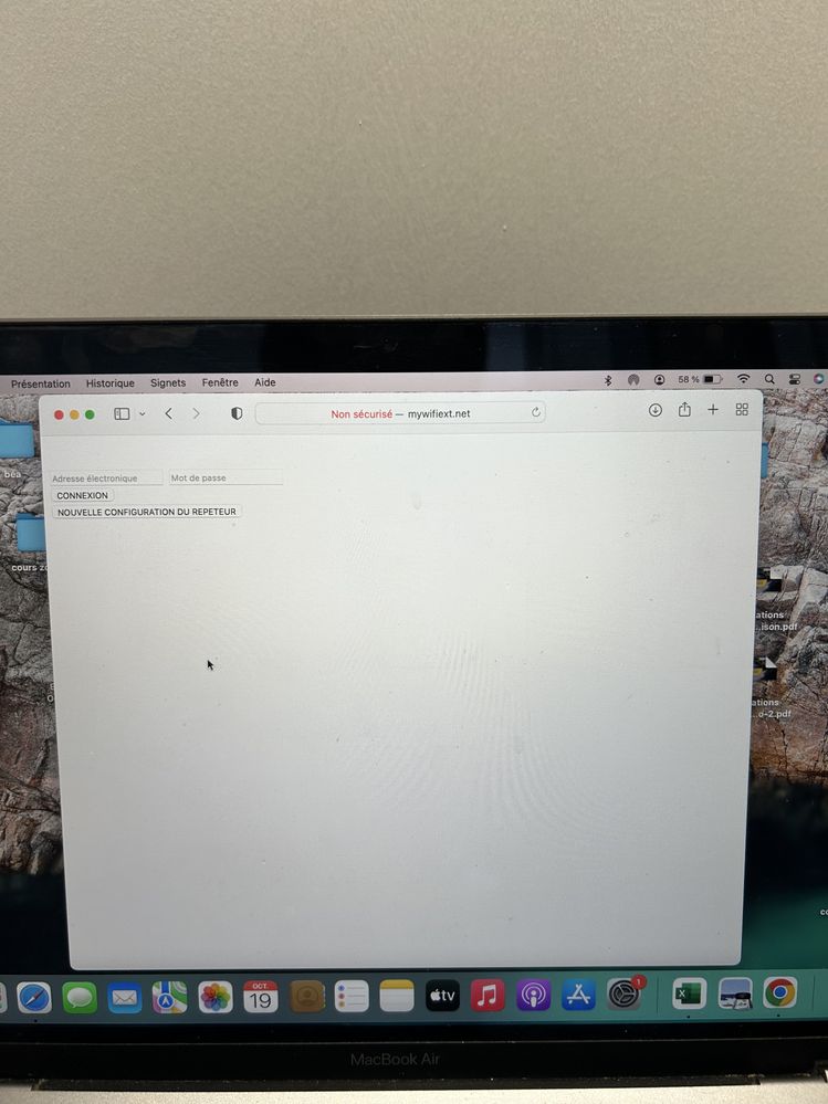 J'ai cliqué sur nouvelle configuration