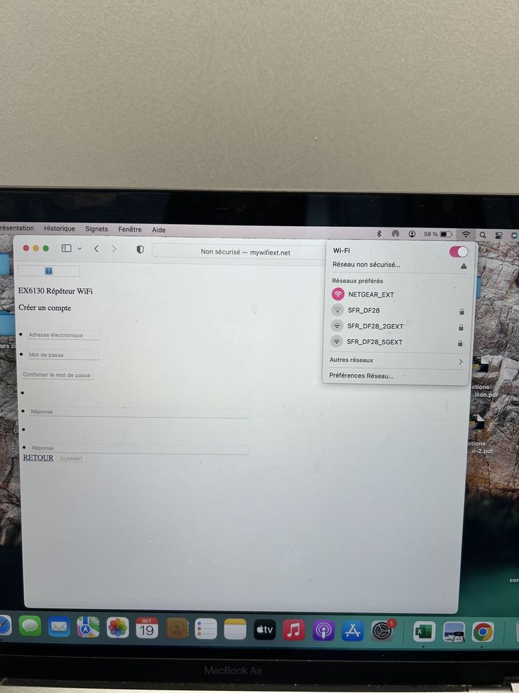 Je suis bien connecter au répéteur