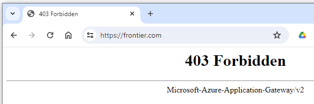 Frontier.com MS Azue Appliction Gateway v2 - 403 Forbidden.PNG
